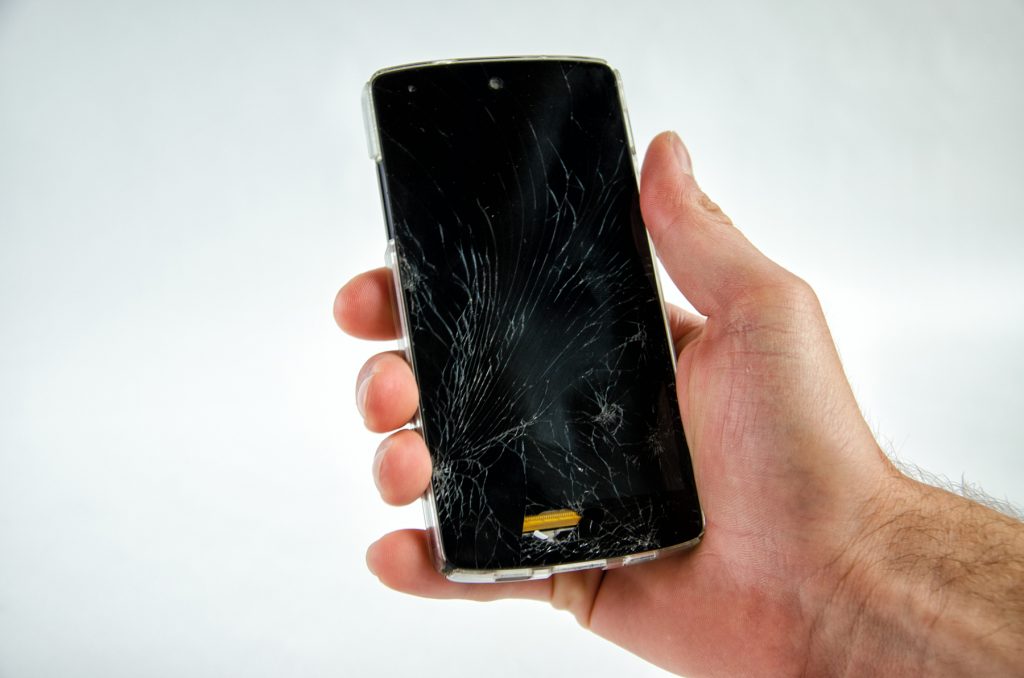 Cracked android smartphone