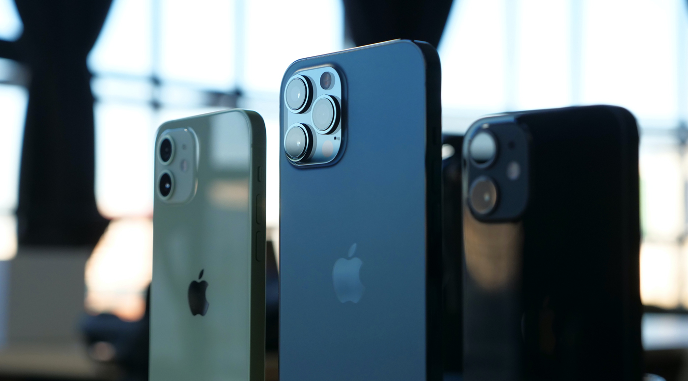 A range of new iPhone models showing their rear facing cameras