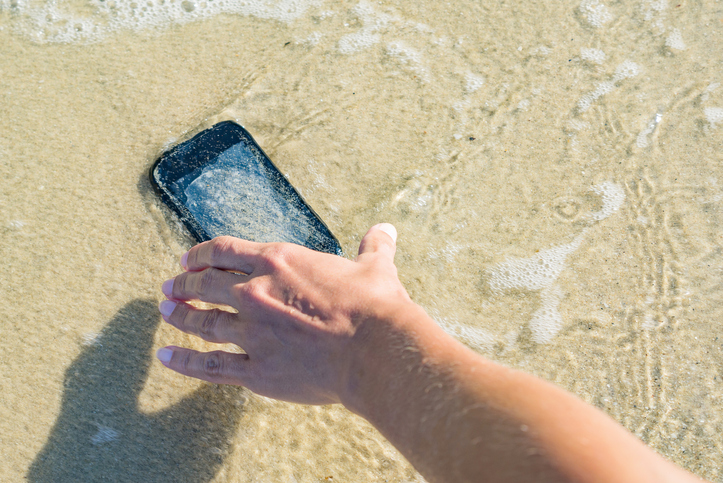 Phone in sea